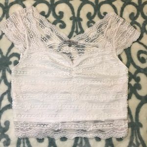 White Lace Crop Top (Charlotte Russe)